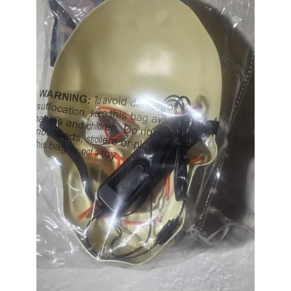 Happy Halloween orange light up Cosplay Horror mask costume Accessory